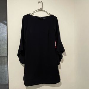 Vince Camuto Ruffled Flare Sleeve Solid Shift Dress